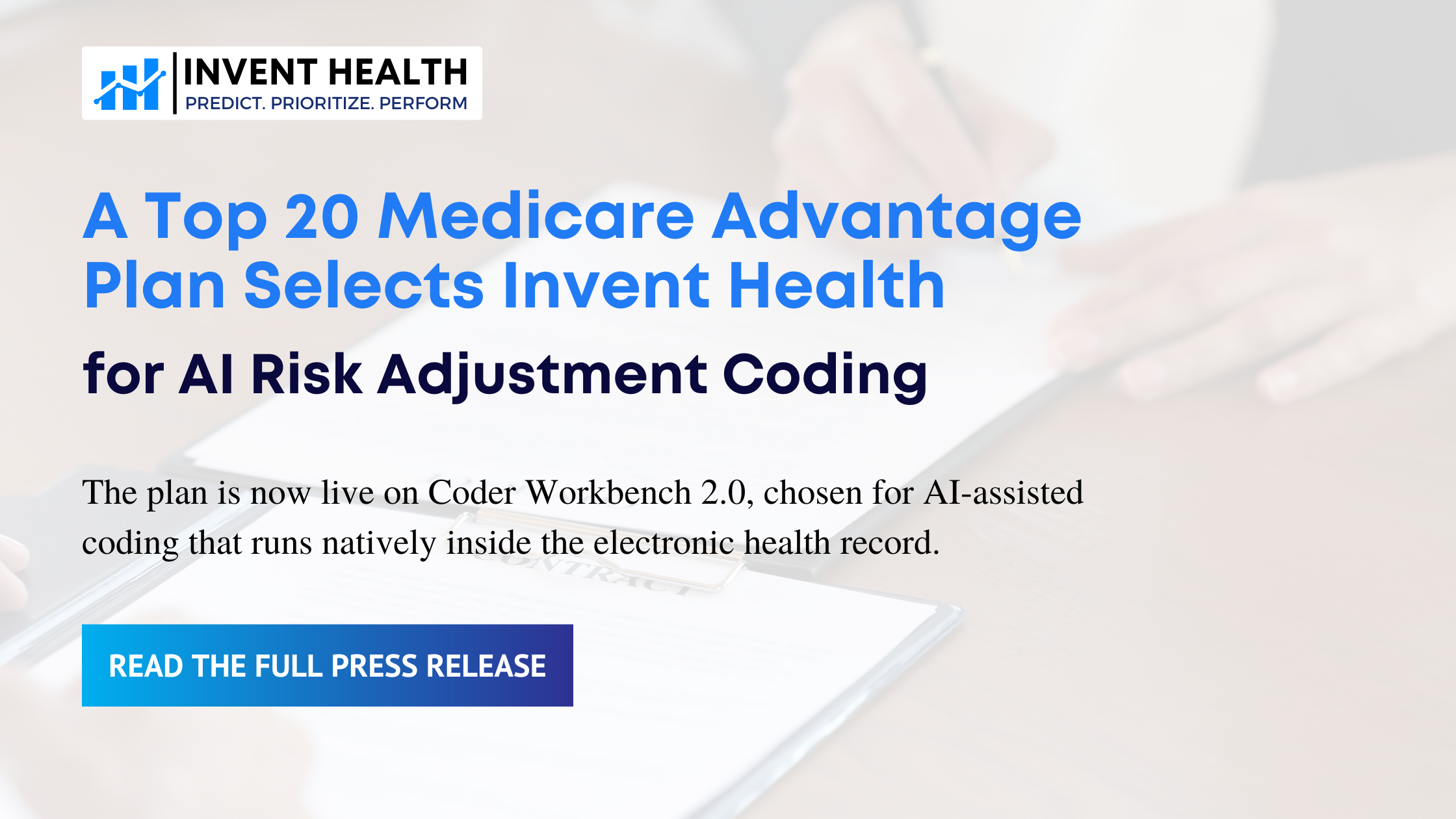 Top 20 MA Plan Selects Invent Health for AI Risk Adjustment Coding