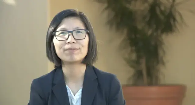 Carol Chio being interviewed