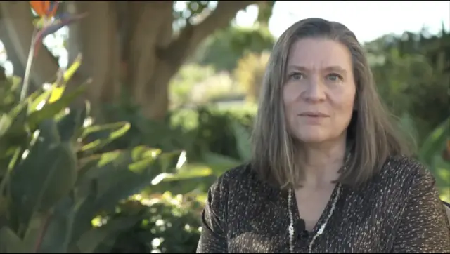 Karen Rosen being interviewed